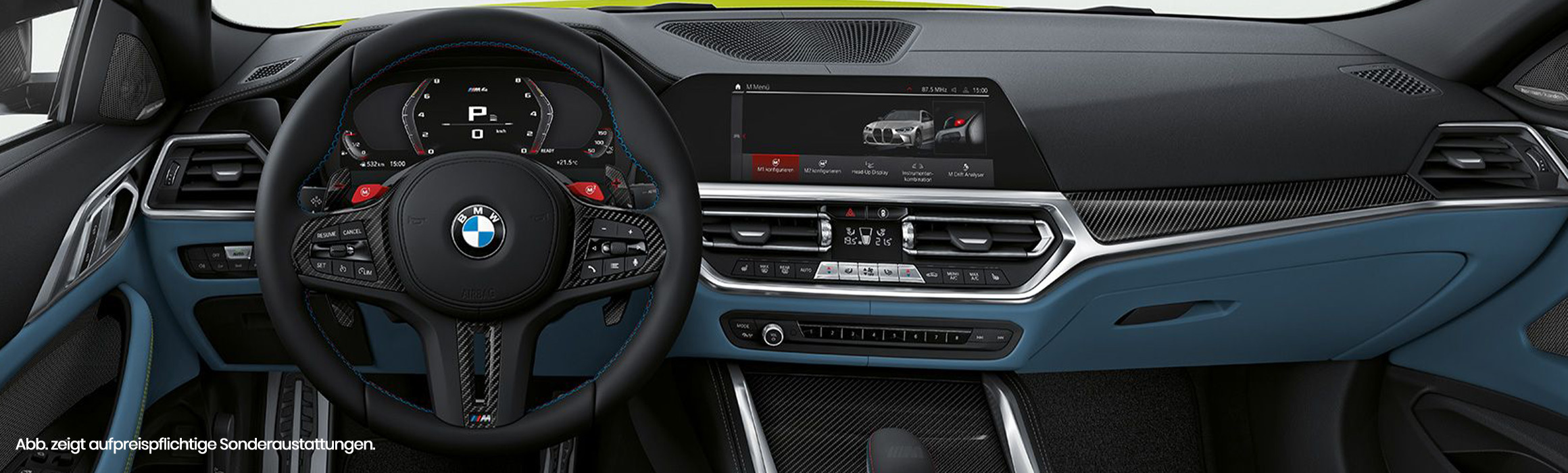 Cockpit eines BMW M4 mit digitaler Instrumentenkombination