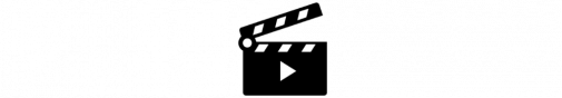 grafische Darstellung einer Filmklappe mit einem aufgezeichneten Pfeil nach rechts