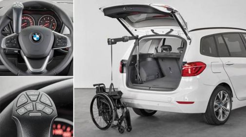 Darstellung verschieder BMW-Umbauten für Menschen mit Handicap