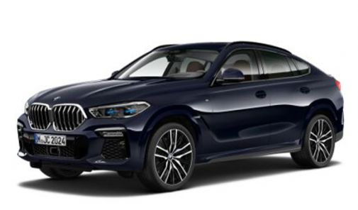 blauer BMW x6 vor weißem Hintergrund - Seitenansicht